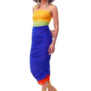 Simon Miller Mesh Jota Dress in Color Block Trio